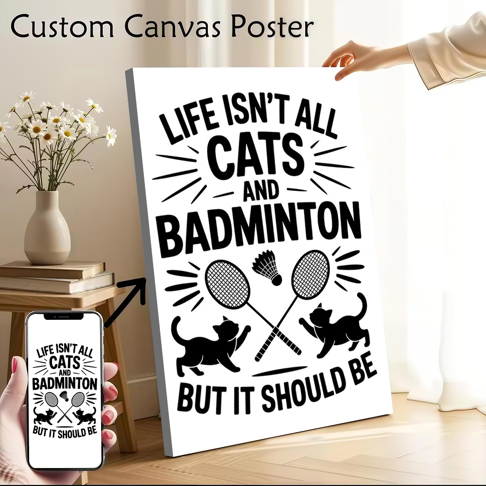 Badminton Quotes Funny - Póster artístico de pared en lienzo